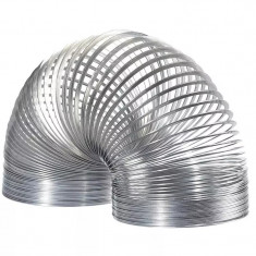 Mini jucarie interactiva in forma de arc spirala, Slinky, Gonga® Argintiu 3 cm