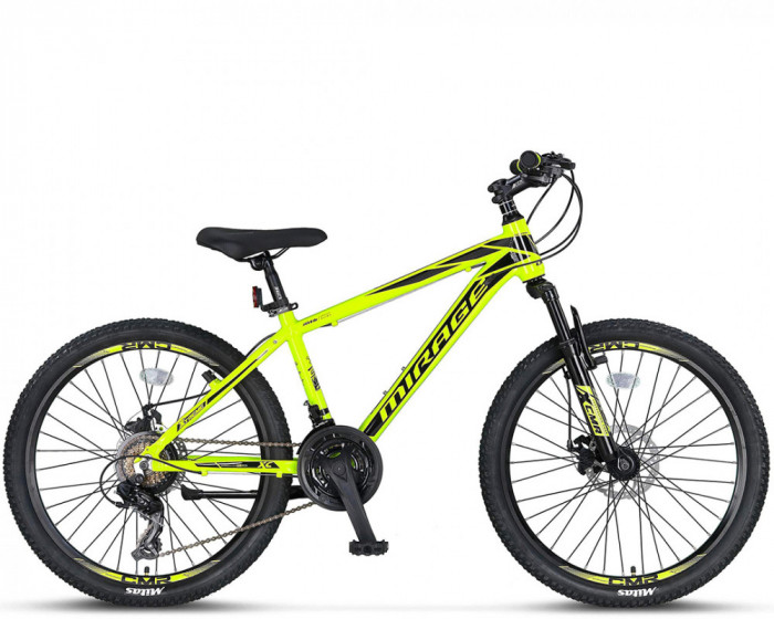 Bicicleta MTB Umit Mirage 2D, 21 viteze, culoare lime, roata 26&quot;, cadru din alum PB Cod:42667160001