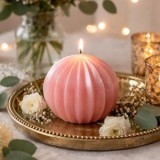 Lumanare Sfera Roz Perlat &Oslash;6,5cm, CMCLASS