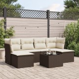 Gossi set canapele de gradina cu perne, 7 piese, maro, poliratan