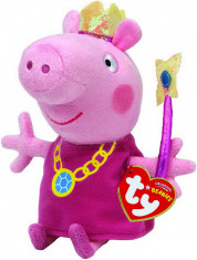 Jucarie de plus TY 15 cm - Peppa Pig - Printesa foto