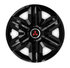 Set 4 capace roti hubcaps fast black R14 pentru gama auto Mitsubishi foto