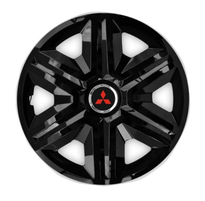 Set 4 capace roti hubcaps fast black R16 pentru gama auto Mitsubishi