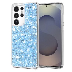 Husa cu sclipici Samsung Galaxy S25 Ultra Techsuit Sparkly Glitter, bleu foto
