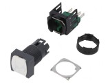 Comutator 16mm acționare apăsare 1 NO alb