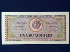 Bancnote Romania - 100000 lei 1947 - seria F.0201 0854 (starea care se vede) foto