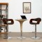 Gossi scaune de bar, 2 buc., gri, lemn curbat si material textil