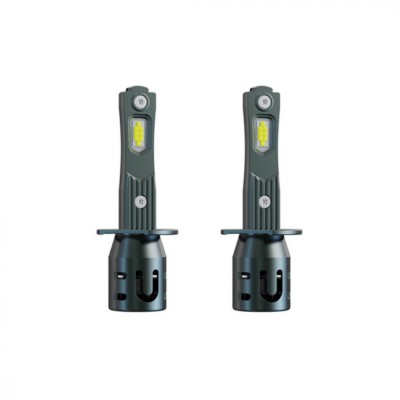 Set 2 becuri auto LED mini H1, 150W, 6000K, 19000 lumeni, Canbus, 9-16V, BZRSH, Super CSP, lumina alb-rece, fara eroare de bec ars - Copie foto