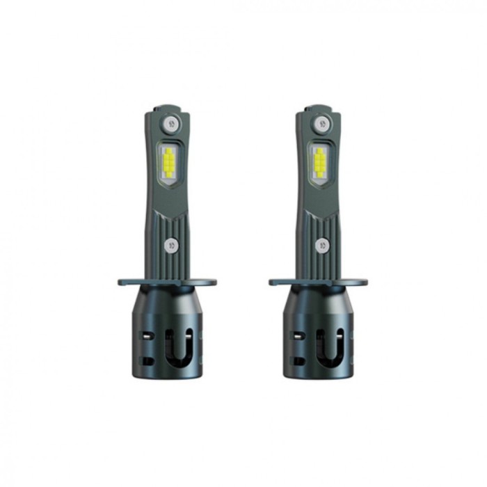 Set 2 becuri auto LED mini H1, 150W, 6000K, 19000 lumeni, Canbus, 9-16V, BZRSH, Super CSP, lumina alb-rece, fara eroare de bec ars - Copie