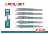 TOTAL - SET LAME FIERASTRAU SABIE PENTRU LEMN 150MM 6TPI - 5 BUC PowerTool TopQuality