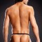 Chiloti Jock Strap Microfibra Cu Inele Metalice, Negru, S/M