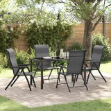 vidaXL Set de masă pentru grădină 5 pcs Gri Rattan poli