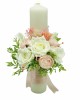 Lumanare pentru cununie botez, 40 cm, cu flori din matase si plante naturale uscate (personalizabila cromatic si cu text), Eventissimi&reg;