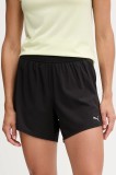 Puma pantaloni scurți de antrenament culoarea negru, neted, high waist, 526587