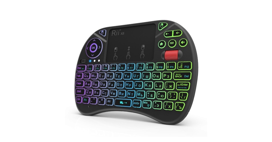 Tastatura Techstar? Rii X8, RGB, Wireless, Scroll, TouchPad, Controller ...