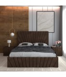 Pat Tapitat Toma Maro + Saltea Lux Ortopedica + Noptiere Tapitate 180x200cm