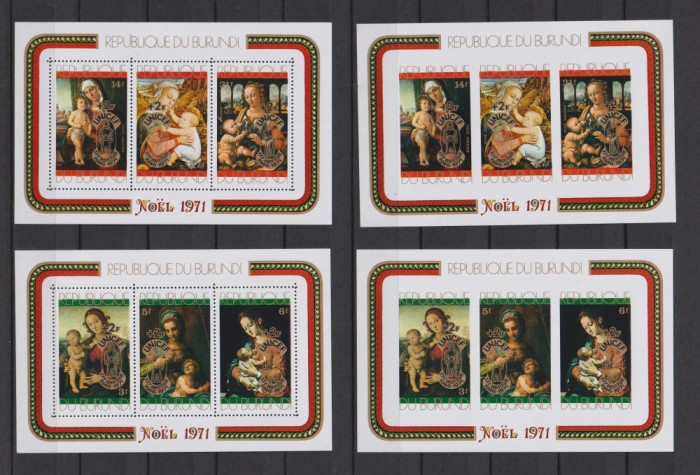 BURUNDI PICTURI 1971 MI: 54 + 55 (A + B) MNH