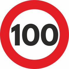 Sticker reflectorizant - SPEED LIMIT - 100km/h