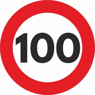 Autocolant sticker &amp;quot;limita viteza&amp;quot; reflectorizant - 100km/h foto