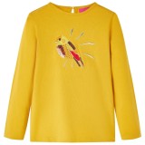 Tricou pentru copii cu m&acirc;neci lungi, ocru &icirc;nchis, 128