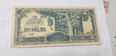 bancnota malaysia ocup.japoneza 10 d 1942-44 foto