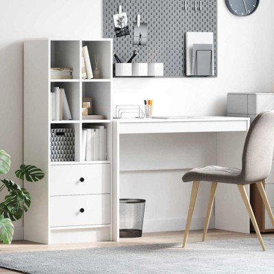 vidaXL Birou cu spațiu de depozitare 2 pcs Alb 100 x 40 x 76 cm 3337329 foto
