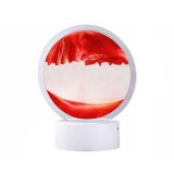 Cumpara ieftin Lampa decorativa LED cu efect 3D nisip curgator, tip clepsidra, rosu, baza alba, USB sau baterii, decor relaxant pentru dormitor, living si birou