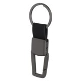 Breloc masculin din piele PU și metal, nuanțe negru-gri, CMCLASS