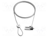 Coardă de protecţie argintie 1,8m NATEC cu cifru