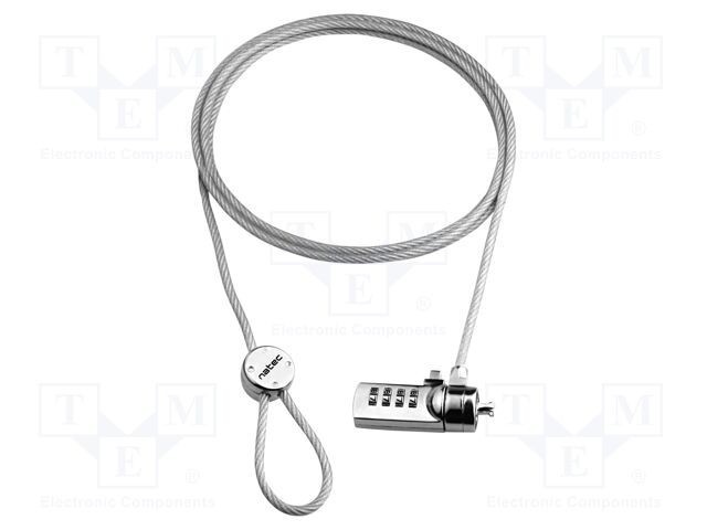 Coardă de protecţie argintie 1,8m NATEC cu cifru