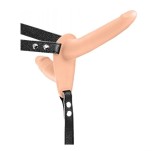 Strap-on pentru Femei-Double Dildo-Silicon, Natural, Guilty Toys