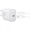 Incarcator Retea Cu Cablu Lightning Joyroom JR-TCF20, 20W, 3A, 1 x USB-C, Alb, Apple