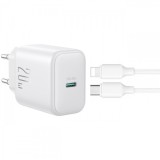 Incarcator Retea Cu Cablu Lightning Joyroom JR-TCF20, 20W, 3A, 1 x USB-C, Alb, Apple