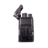 Bricheta Model Pistol cu Ceas, Antivant, cu Flacara Dubla, Gravata cu Textul Tau