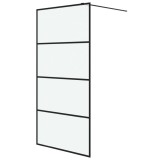 Perete cabina dus walk-in negru 100x195 cm sticla ESG mata
