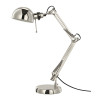 Veioza Birou Argintie, 40W, Inaltime 35cm, Brat si Cap Ajustabile, Lumina Directionata pentru Citit