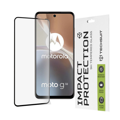 Folie pentru Motorola Moto G32, Techsuit 111D Full Cover / Full Glue Glass, Negru foto