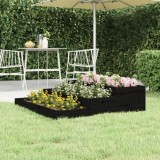 VidaXL Jardinieră, negru, 107x107x27 cm, lemn masiv de pin 823917