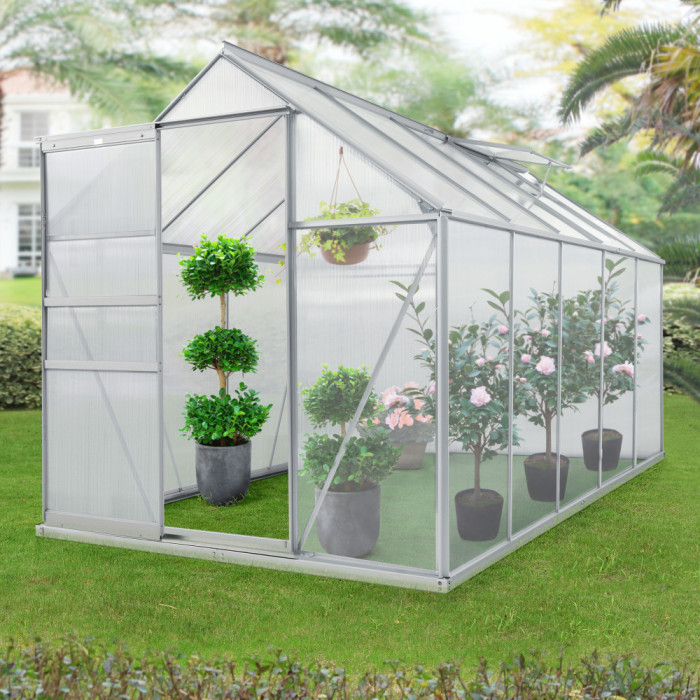 Sera gradina Oisterwijk 310 x 190 x 195 cm policarbonat transparent [en.casa] HausGarden Leisure