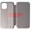 Husa Flip Cover iPhone 12 Mini, Premium, Round, Gri Fossil