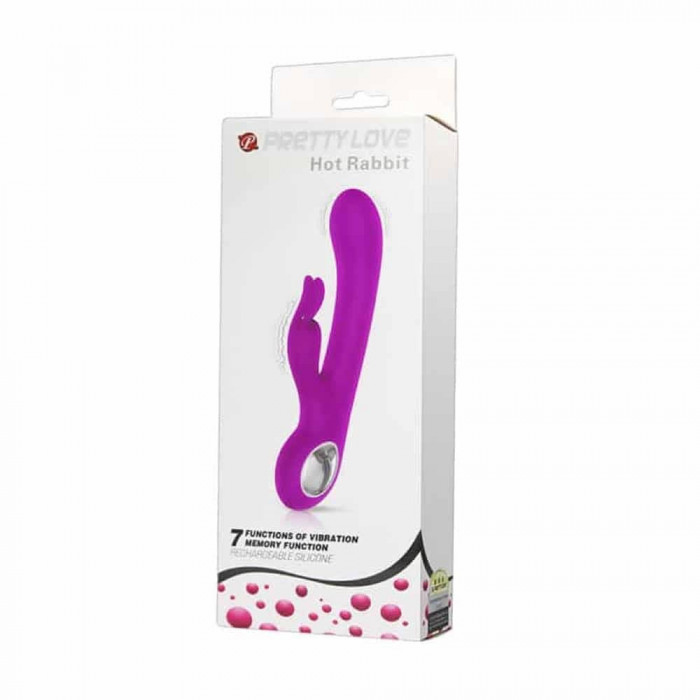 Pretty Love Hot Rabbit - Vibrator cu Stimulare Duală, 19x3.3 cm