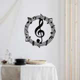 Decoratiune de perete, Musical 2, Metal, Dimensiune: 63 x 70 cm, Negru, Skyler