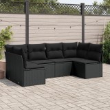 Cumpara ieftin Gossi set mobilier de gradina cu perne, 6 piese, negru, poliratan