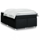VidaXL Pat box spring cu saltea, negru, 120x200 cm, textil 3285125