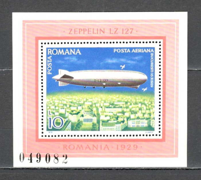 Romania.1978 Posta aeriana:Dirijabile-Bl. ZR.597