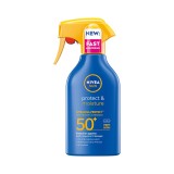 Spray de protectie solara SPF 50+ Protect &amp; Moisture, 270ml, Nivea