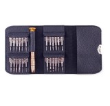 Cumpara ieftin Set capete surubelnite de precizie, maner pentru capete, 25 piese, husa tip portofel