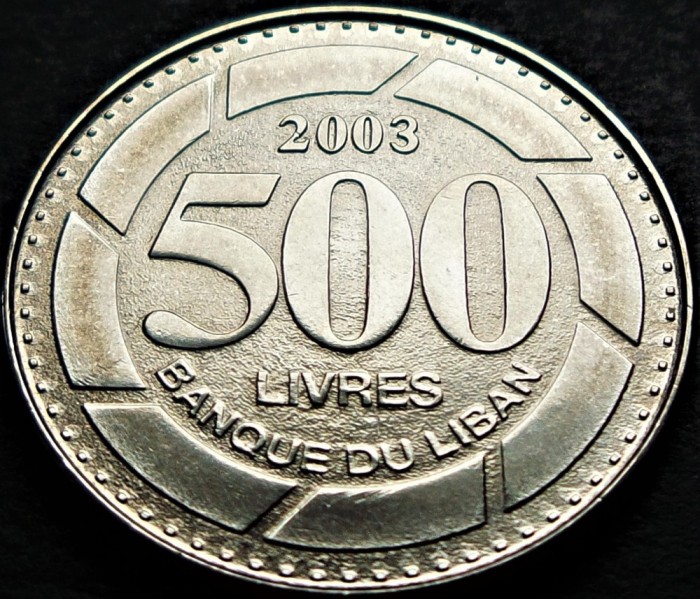 Moneda exotica 500 LIVRE(S) - LIBAN, anul 2003 *cod 656 = A.UNC