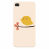 Husa silicon pentru Apple Iphone 4 / 4S, Flat Minimal Cute Bird Illustration
