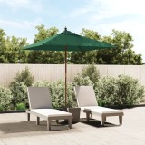 Cumpara ieftin Umbrelă soare de grădină st&acirc;lp din lemn verde 198x198x231 cm